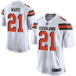 Game Men's Denzel Ward White Road Jersey - #21 Football Cleveland Browns