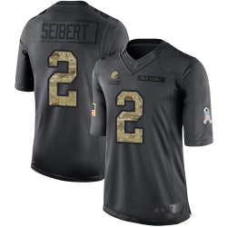 Limited Youth Austin Seibert Black Jersey - #2 Football Cleveland Browns 2016 Salute to Service
