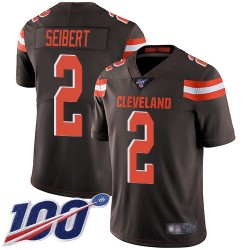 Limited Youth Austin Seibert Brown Home Jersey - #2 Football Cleveland Browns 100th Season Vapor Untouchable