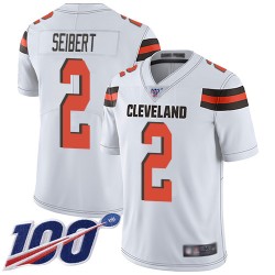 Limited Youth Austin Seibert White Road Jersey - #2 Football Cleveland Browns 100th Season Vapor Untouchable