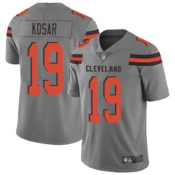 Limited Youth Bernie Kosar Gray Jersey - #19 Football Cleveland Browns Inverted Legend