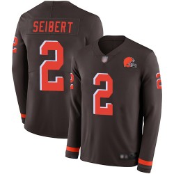 Limited Youth Austin Seibert Brown Jersey - #2 Football Cleveland Browns Therma Long Sleeve