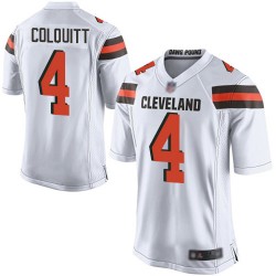 Game Men's Britton Colquitt White Road Jersey - #4 Football Cleveland Browns