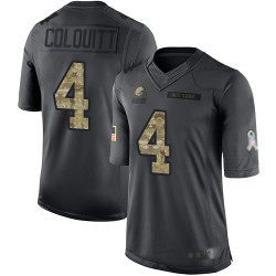 Limited Youth Britton Colquitt Black Jersey - #4 Football Cleveland Browns 2016 Salute to Service