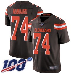 Limited Youth Chris Hubbard Brown Home Jersey - #74 Football Cleveland Browns 100th Season Vapor Untouchable