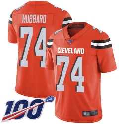 Limited Youth Chris Hubbard Orange Alternate Jersey - #74 Football Cleveland Browns 100th Season Vapor Untouchable