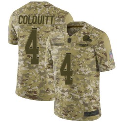 Limited Youth Britton Colquitt Camo Jersey - #4 Football Cleveland Browns 2018 Salute to Service