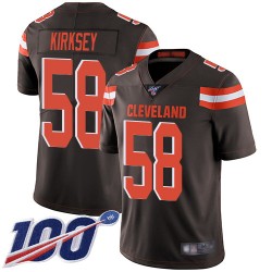 Limited Youth Christian Kirksey Brown Home Jersey - #58 Football Cleveland Browns 100th Season Vapor Untouchable
