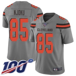Limited Youth David Njoku Gray Jersey - #85 Football Cleveland Browns 100th Season Inverted Legend