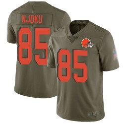 Limited Youth David Njoku Olive Jersey - #85 Football Cleveland Browns 2017 Salute to Service