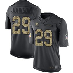 Limited Youth Duke Johnson Black Jersey - #29 Football Cleveland Browns 2016 Salute to Service