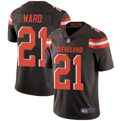 Limited Youth Denzel Ward Brown Home Jersey - #21 Football Cleveland Browns Vapor Untouchable