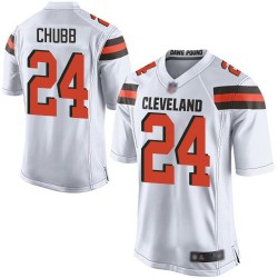 Game Men's Nick Chubb White Road Jersey - #24 Football Cleveland Browns