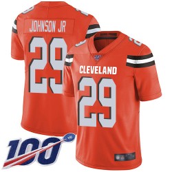 Limited Youth Duke Johnson Orange Alternate Jersey - #29 Football Cleveland Browns 100th Season Vapor Untouchable