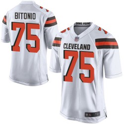 Game Men's Joel Bitonio White Road Jersey - #75 Football Cleveland Browns