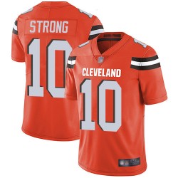 Limited Youth Jaelen Strong Orange Alternate Jersey - #10 Football Cleveland Browns Vapor Untouchable