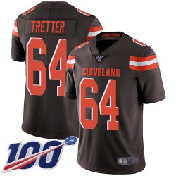 Limited Youth JC Tretter Brown Home Jersey - #64 Football Cleveland Browns 100th Season Vapor Untouchable