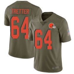 Limited Youth JC Tretter Olive Jersey - #64 Football Cleveland Browns 2017 Salute to Service