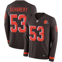 Limited Youth Joe Schobert Brown Jersey - #53 Football Cleveland Browns Therma Long Sleeve