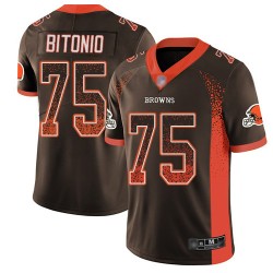 Limited Youth Joel Bitonio Brown Jersey - #75 Football Cleveland Browns Rush Drift Fashion