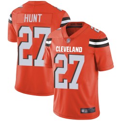 Limited Youth Kareem Hunt Orange Alternate Jersey - #27 Football Cleveland Browns Vapor Untouchable