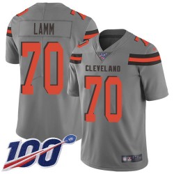 Limited Youth Kendall Lamm Gray Jersey - #70 Football Cleveland Browns 100th Season Inverted Legend