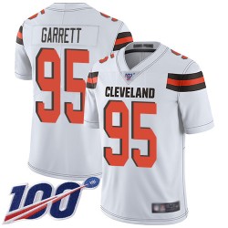 Limited Youth Myles Garrett White Road Jersey - #95 Football Cleveland Browns 100th Season Vapor Untouchable