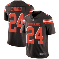 Limited Youth Nick Chubb Brown Home Jersey - #24 Football Cleveland Browns Vapor Untouchable