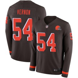 Limited Youth Olivier Vernon Brown Jersey - #54 Football Cleveland Browns Therma Long Sleeve