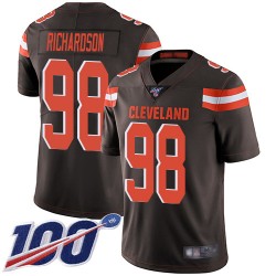 Limited Youth Sheldon Richardson Brown Home Jersey - #98 Football Cleveland Browns 100th Season Vapor Untouchable