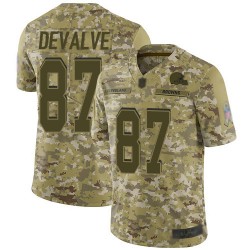 Limited Youth Seth DeValve Camo Jersey - #87 Football Cleveland Browns 2018 Salute to Service