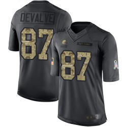 Limited Youth Seth DeValve Black Jersey - #87 Football Cleveland Browns 2016 Salute to Service