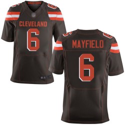 صنداي Elite Men's Baker Mayfield Brown Home Jersey - #6 Football Cleveland Browns صنداي