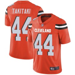 Limited Youth Sione Takitaki Orange Alternate Jersey - #44 Football Cleveland Browns Vapor Untouchable