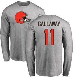 Antonio Callaway Ash Name & Number Logo - #11 Football Cleveland Browns Long Sleeve T-Shirt