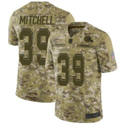 Limited Youth Terrance Mitchell Camo Jersey - #39 Football Cleveland Browns 2018 Salute to Service