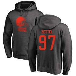 Anthony Zettel Ash One Color - #97 Football Cleveland Browns Pullover Hoodie