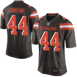 Game Men's Sione Takitaki Brown Home Jersey - #44 Football Cleveland Browns