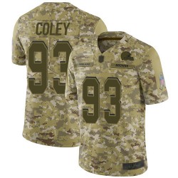 Limited Youth Trevon Coley Camo Jersey - #93 Football Cleveland Browns 2018 Salute to Service