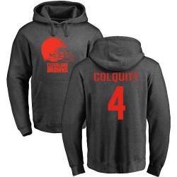 Britton Colquitt Ash One Color - #4 Football Cleveland Browns Pullover Hoodie
