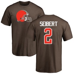 Austin Seibert Brown Name & Number Logo - #2 Football Cleveland Browns T-Shirt