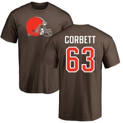 Austin Corbett Brown Name & Number Logo - #63 Football Cleveland Browns T-Shirt
