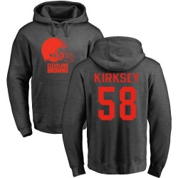 Christian Kirksey Ash One Color - #58 Football Cleveland Browns Pullover Hoodie