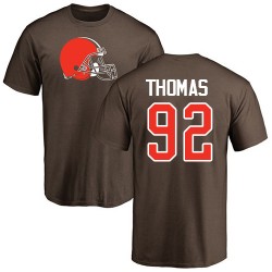 Chad Thomas Brown Name & Number Logo - #92 Football Cleveland Browns T-Shirt