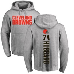 Chris Hubbard Ash Backer - #74 Football Cleveland Browns Pullover Hoodie