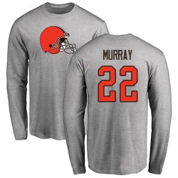Eric Murray Ash Name & Number Logo - #22 Football Cleveland Browns Long Sleeve T-Shirt