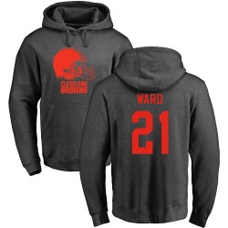 Denzel Ward Ash One Color - #21 Football Cleveland Browns Pullover Hoodie