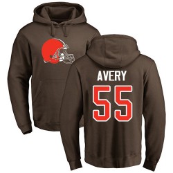 Genard Avery Brown Name & Number Logo - #55 Football Cleveland Browns Pullover Hoodie
