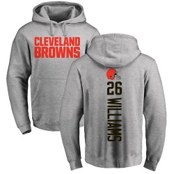 Greedy Williams Ash Backer - #26 Football Cleveland Browns Pullover Hoodie