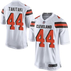 Game Men's Sione Takitaki White Road Jersey - #44 Football Cleveland Browns